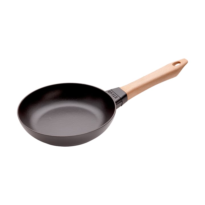 Staub gietijzeren koekenpan zwart licht houten handvat - Ø20 cm - STAUB