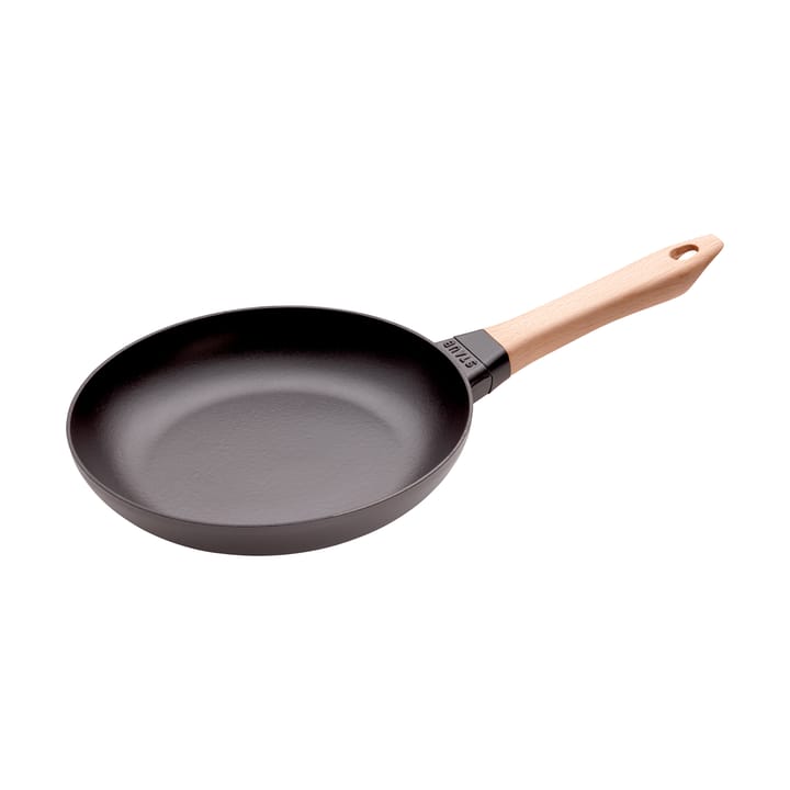 Staub gietijzeren koekenpan zwart licht houten handvat - Ø24 cm - STAUB
