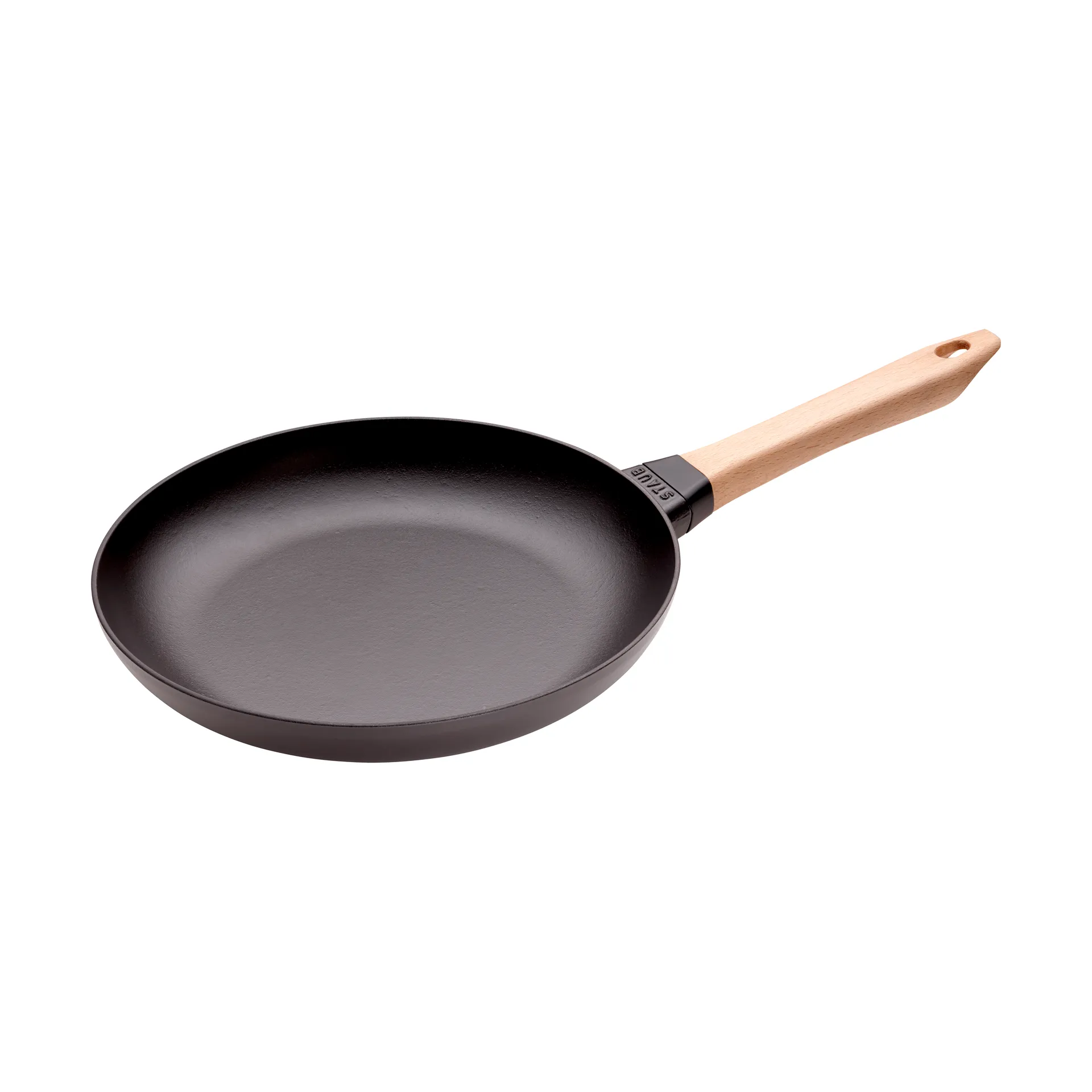 Staub gietijzeren koekenpan zwart licht houten handvat, Ø28 cm STAUB