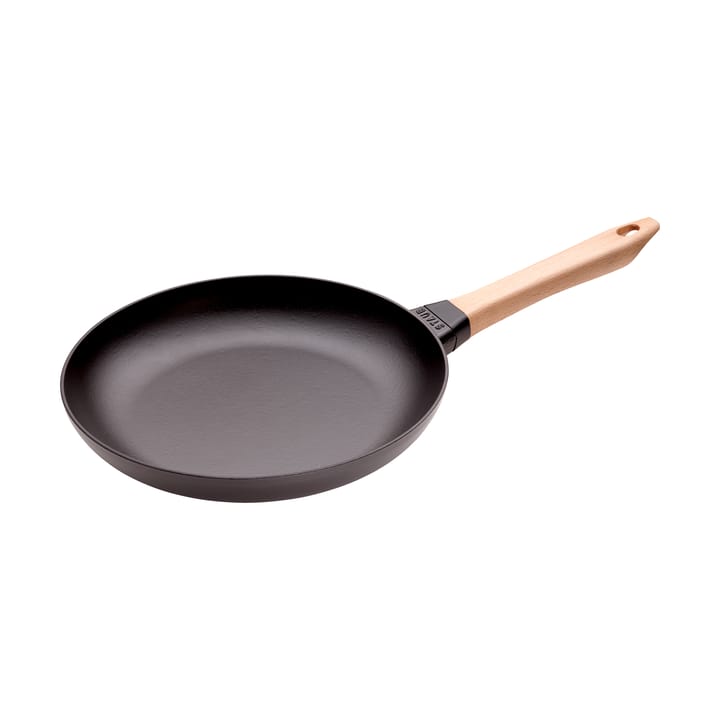 Staub gietijzeren koekenpan zwart licht houten handvat - Ø28 cm - STAUB
