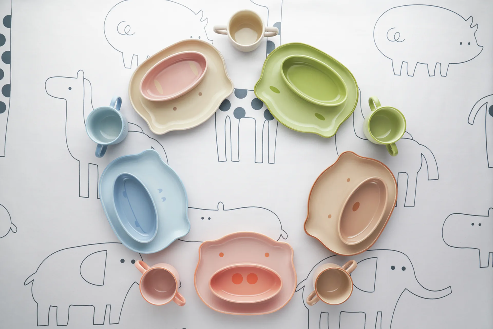 Staub kinderservies 4-delig, Bruin STAUB