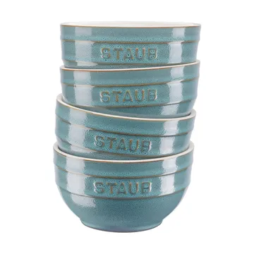 Staub kommenset Ø14 cm 4-pack - Antiek turquoise - STAUB