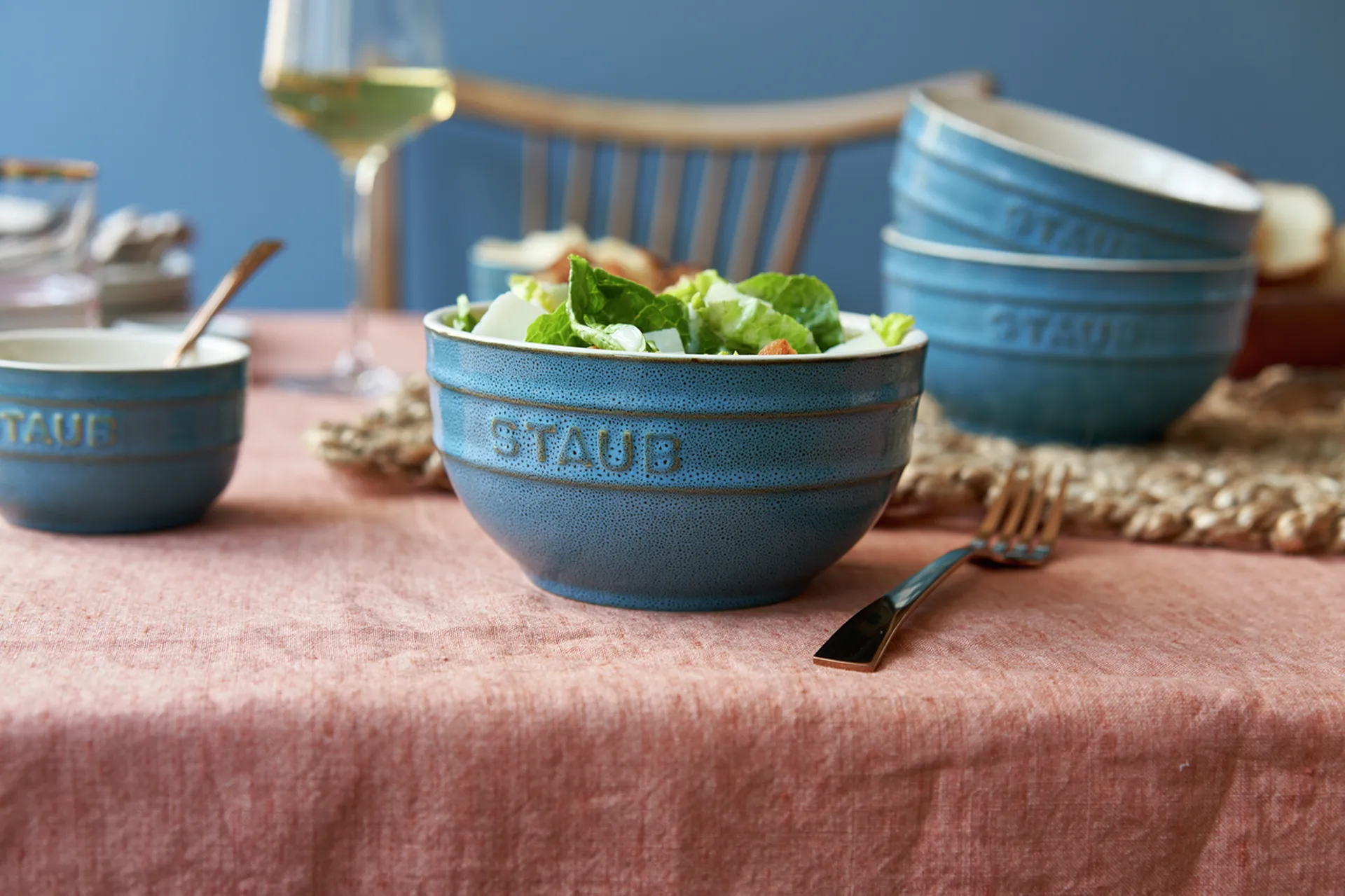 Staub kommenset Ø14 cm 4-pack, Antiek turquoise STAUB