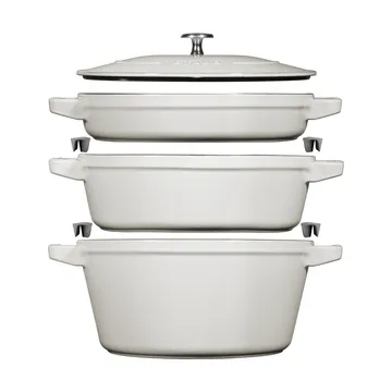 Staub kook- en pannenset stapelbaar 5-delig - White truffel - STAUB