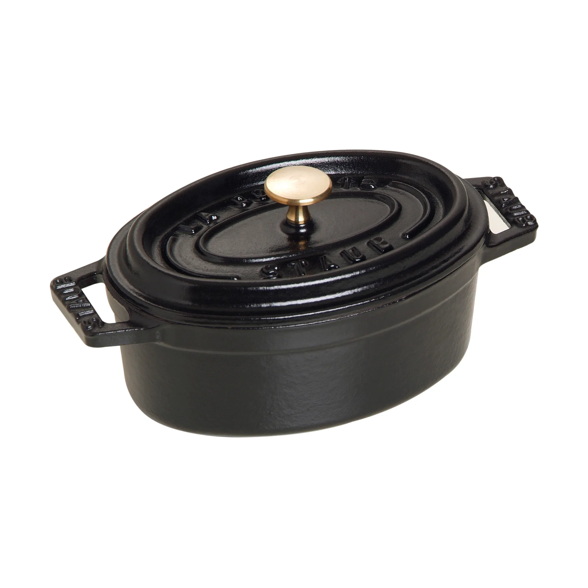 Staub La Cocotte ovale minipan gietijzer 0,25 L, Zwart STAUB