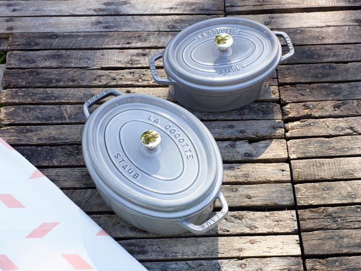 Staub La Cocotte ovale pan gietijzer 0,6 L, Grafietgrijs STAUB