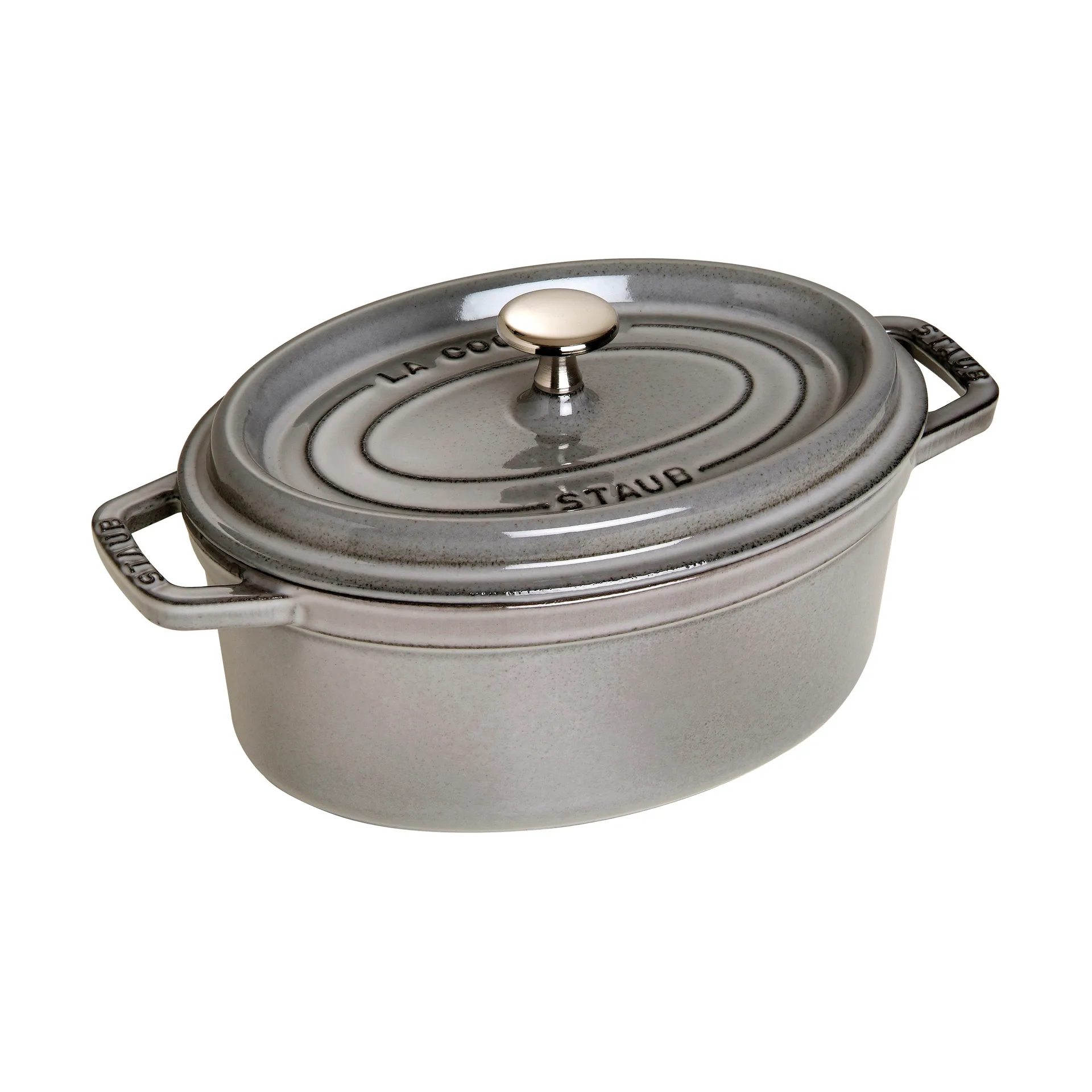 Staub La Cocotte ovale pan gietijzer 2,35 L, Grafietgrijs STAUB