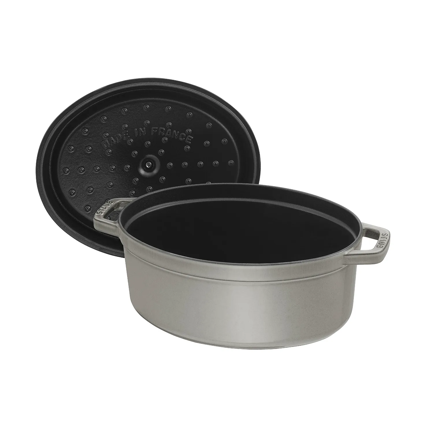 Staub La Cocotte ovale pan gietijzer 2,35 L, Grafietgrijs STAUB
