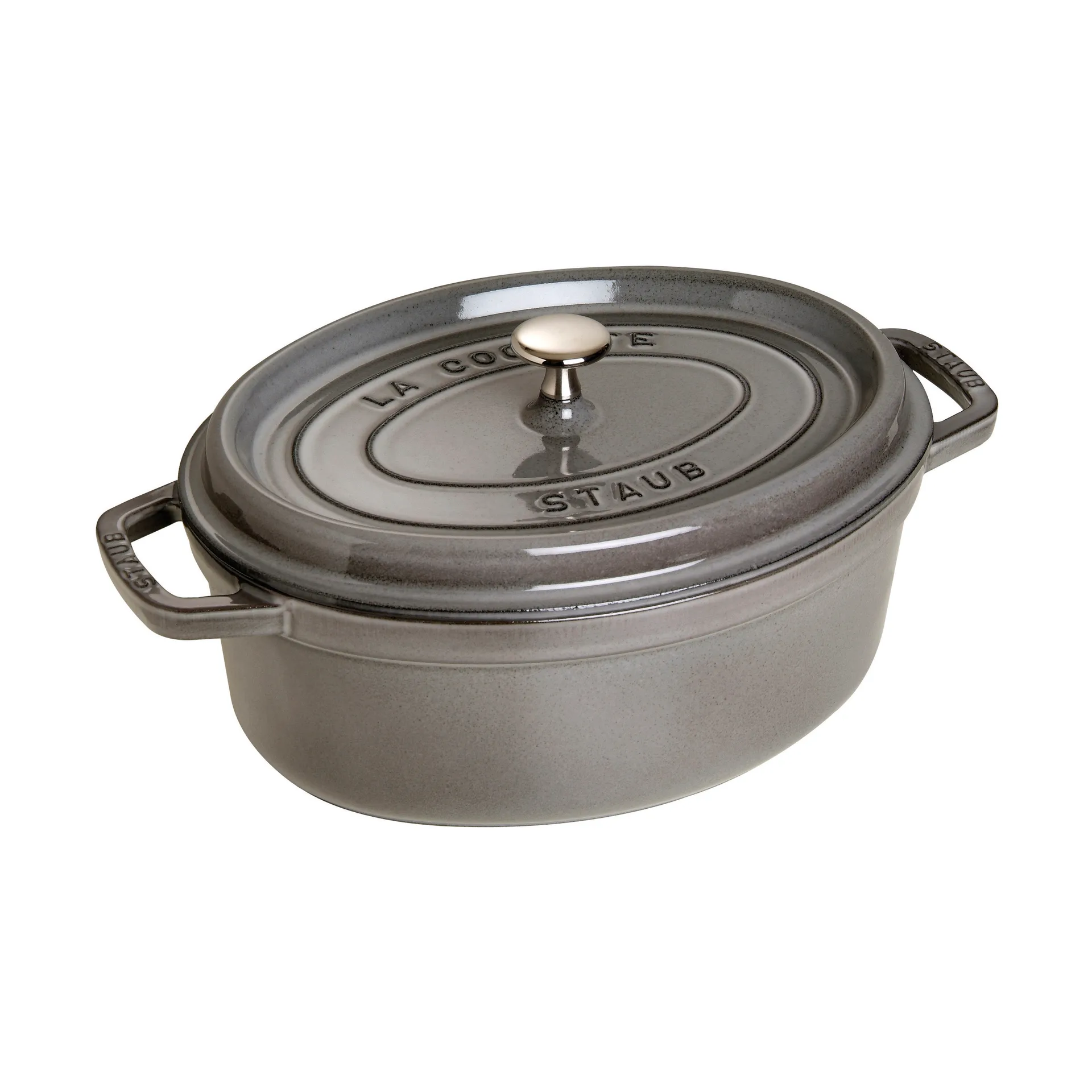 Staub La Cocotte ovale pan gietijzer 3,2 L, Grafietgrijs STAUB