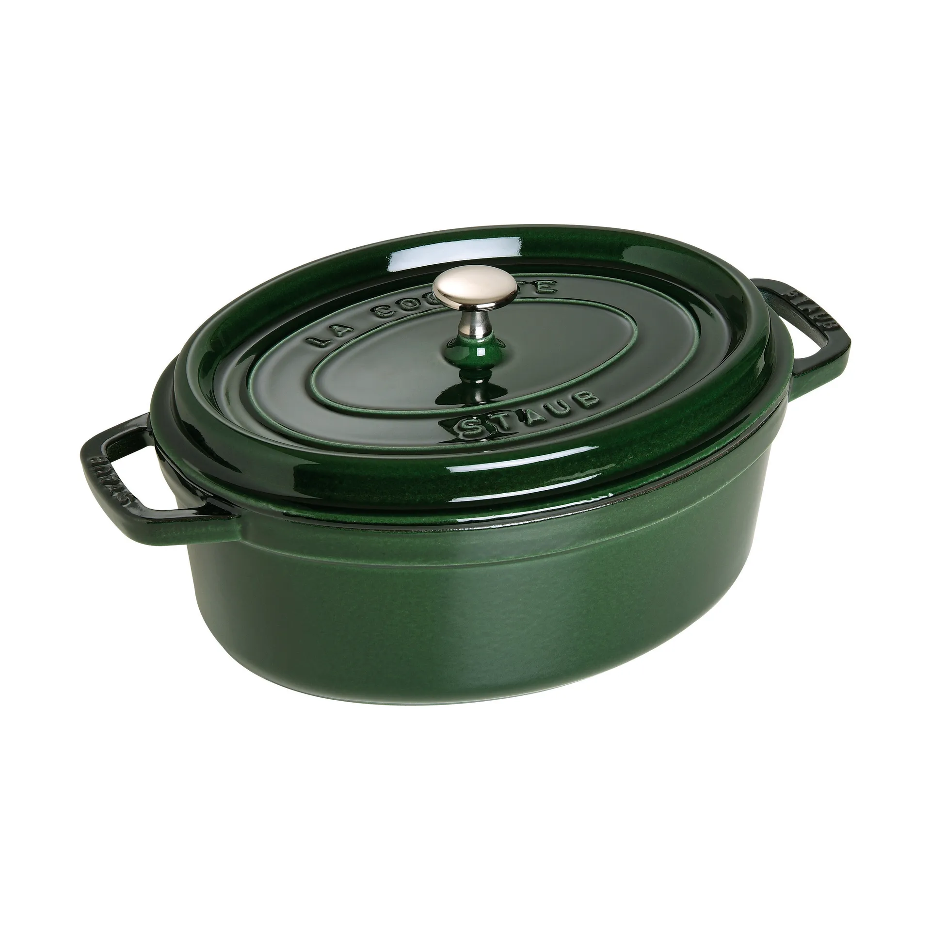 Staub La Cocotte ovale pan gietijzer 4,2 L, Basilicumgroen STAUB