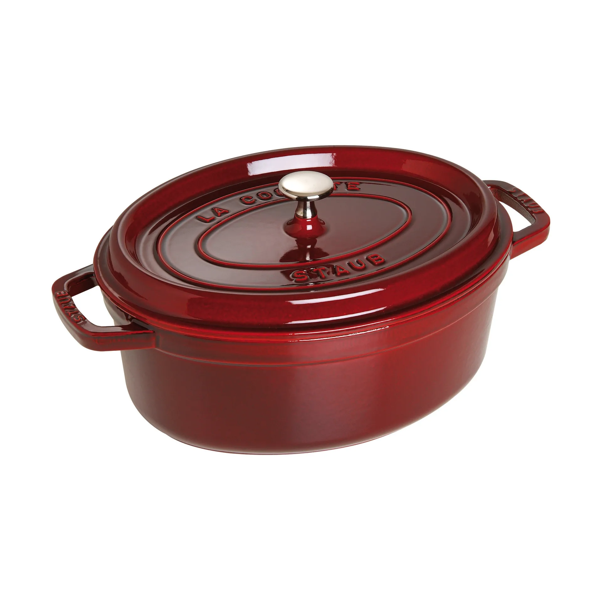 Staub La Cocotte ovale pan gietijzer 4,2 L, Granaatrood STAUB