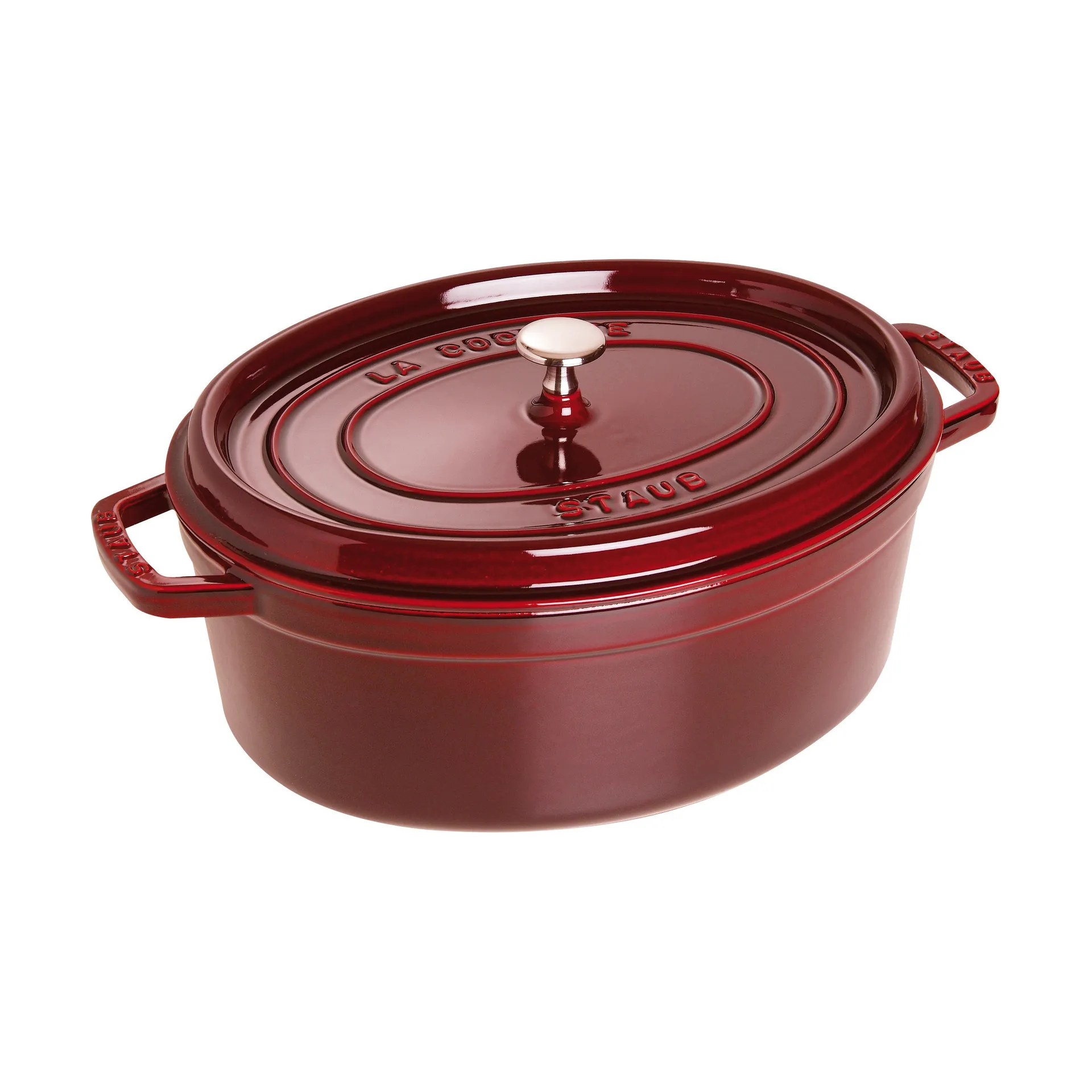 Staub La Cocotte ovale pan gietijzer 5,5 L, Granaatrood STAUB