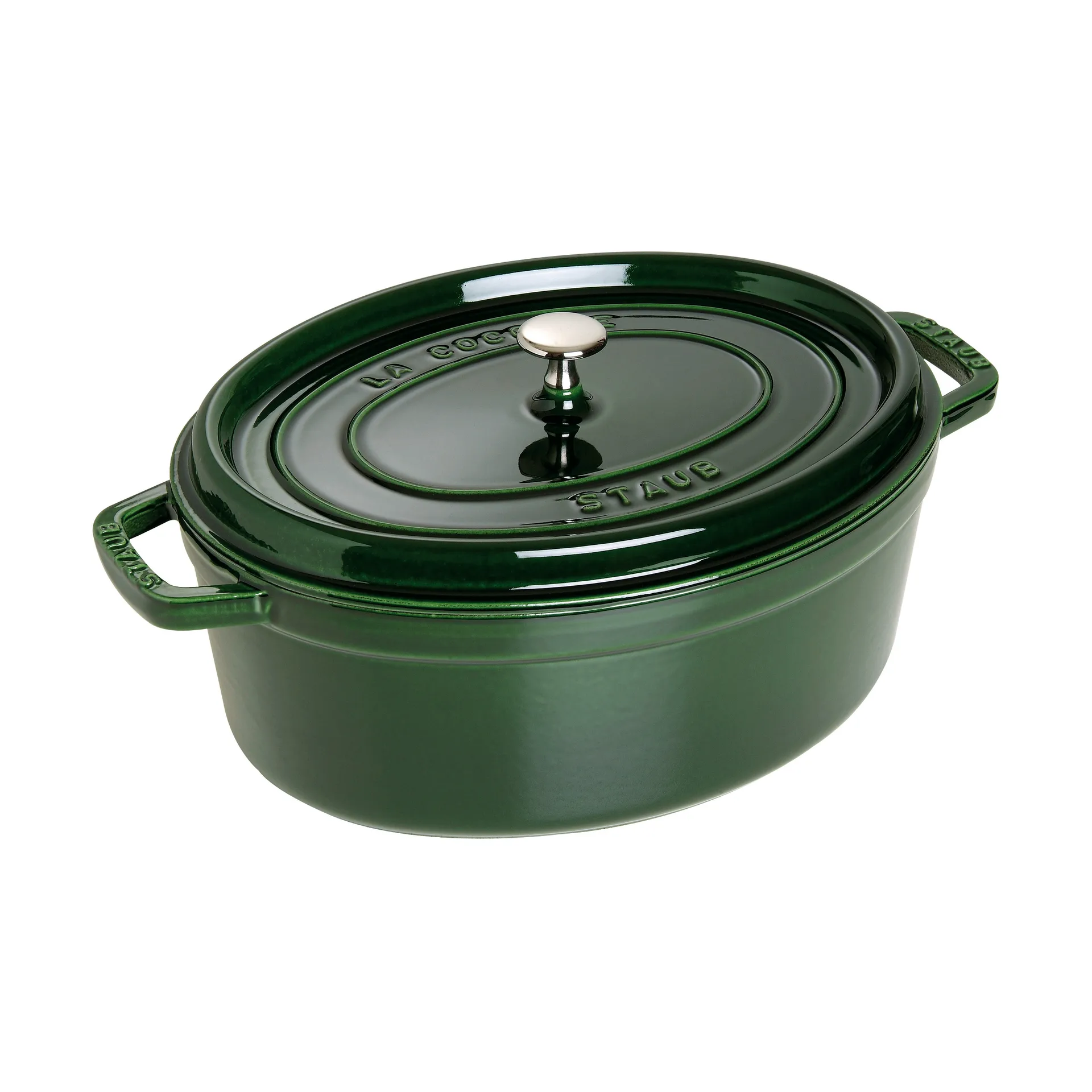 Staub La Cocotte ovale pan gietijzer 6,7 L, Basilicumgroen STAUB