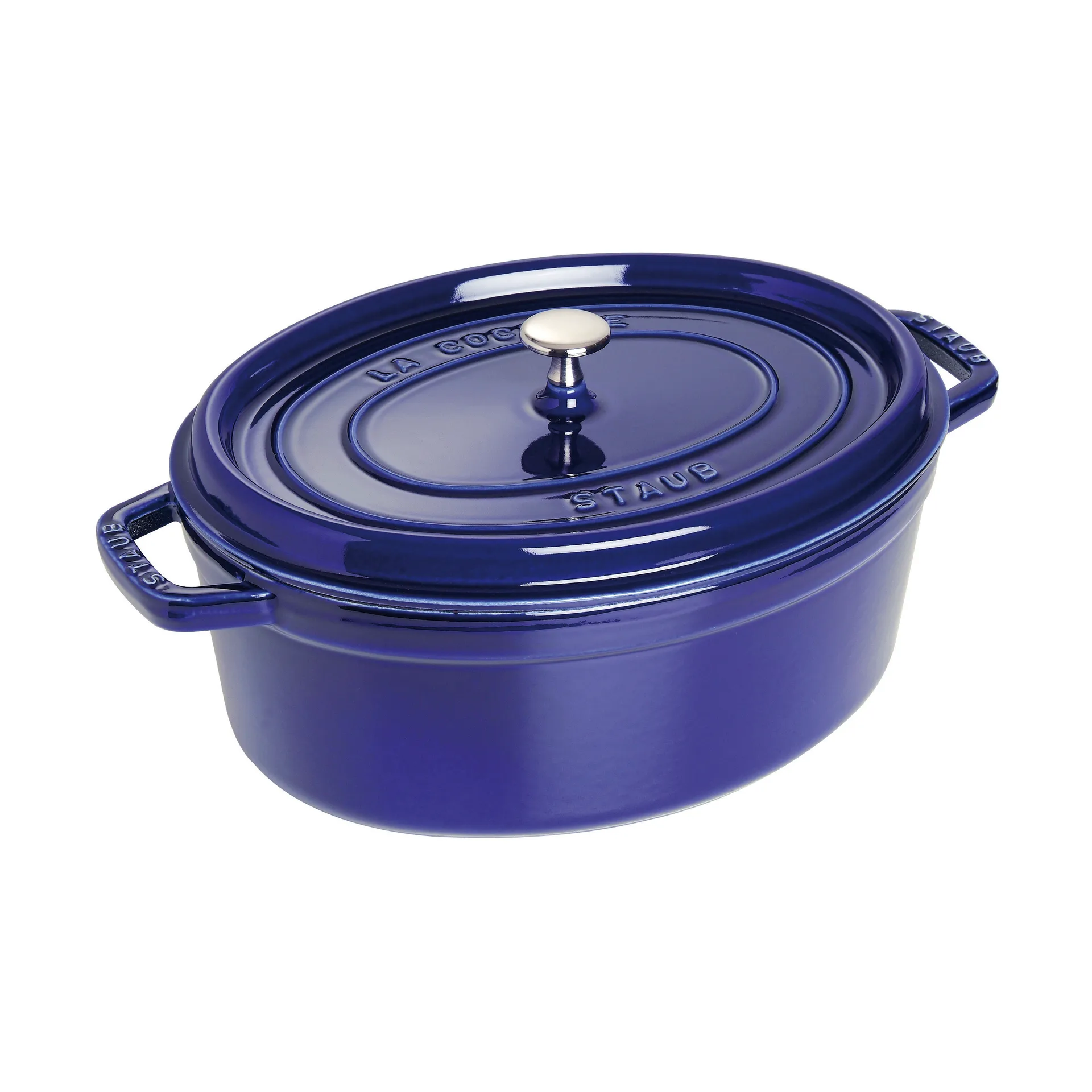 Staub La Cocotte ovale pan gietijzer 6,7 L, Donkerblauw STAUB