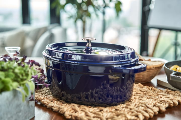 Staub La Cocotte ovale pan gietijzer 6,7 L, Donkerblauw STAUB