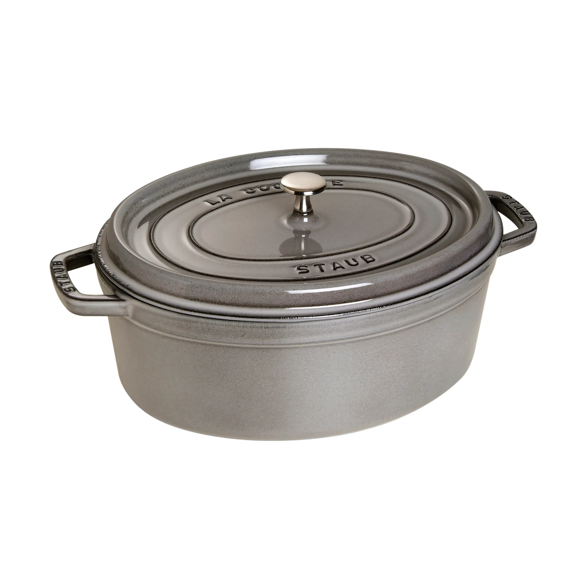 Staub La Cocotte ovale pan gietijzer 6,7 L, Grafietgrijs STAUB