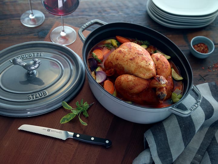 Staub La Cocotte ovale pan gietijzer 8 L, Grafietgrijs STAUB