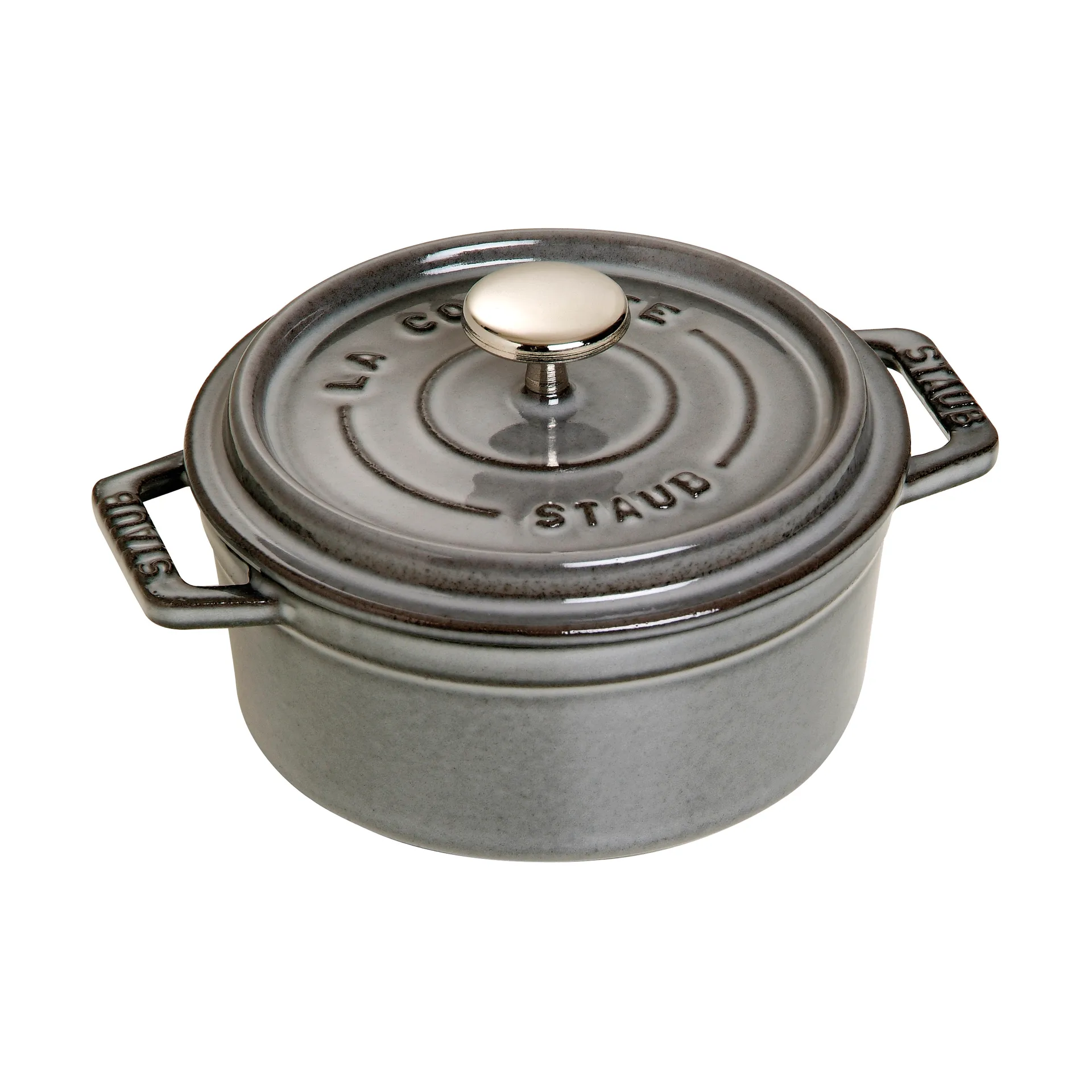 Staub La Cocotte ronde pan gietijzer 0,4 L, Grafietgrijs STAUB