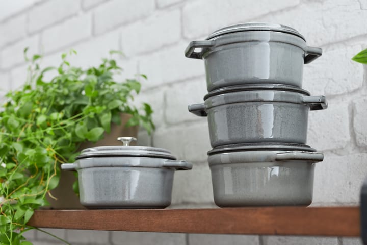 Staub La Cocotte ronde pan gietijzer 0,8 L, Grafietgrijs STAUB