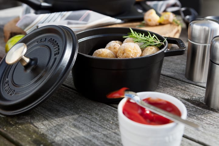 Staub La Cocotte ronde pan gietijzer 1,2 L, Zwart STAUB