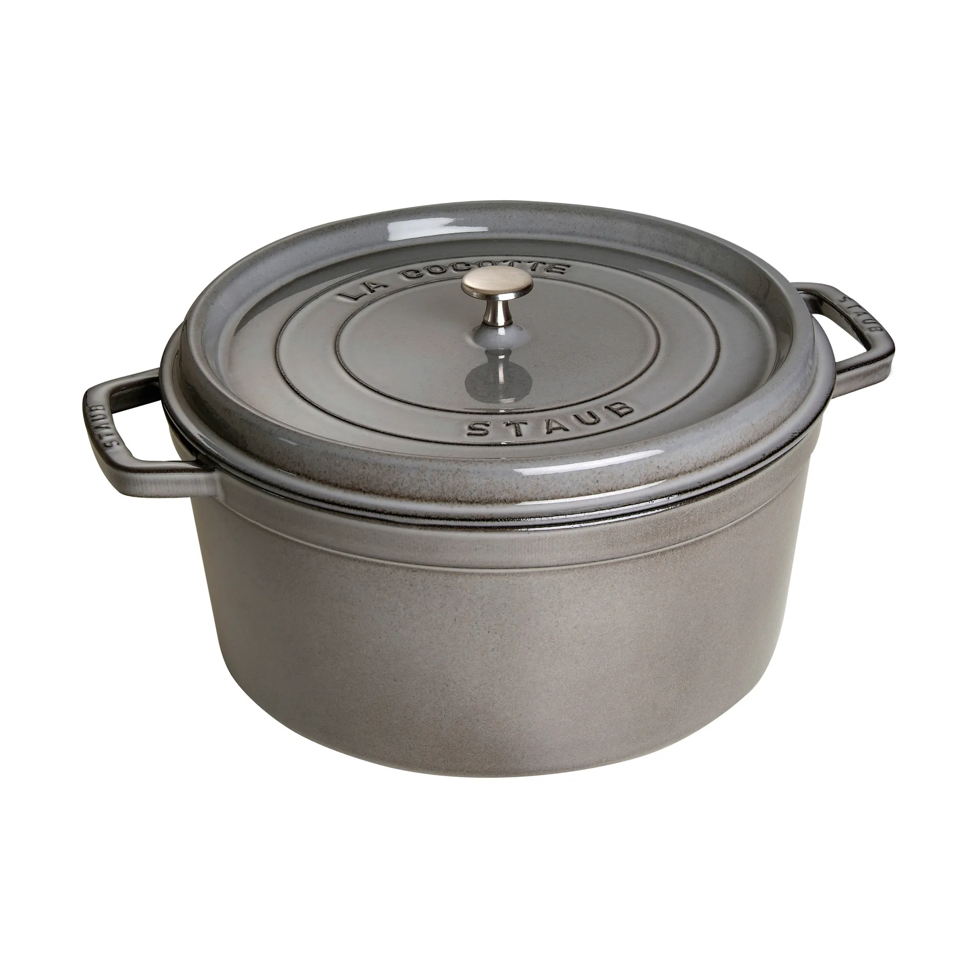 Staub La Cocotte ronde pan gietijzer 12,6 L, Grafietgrijs STAUB