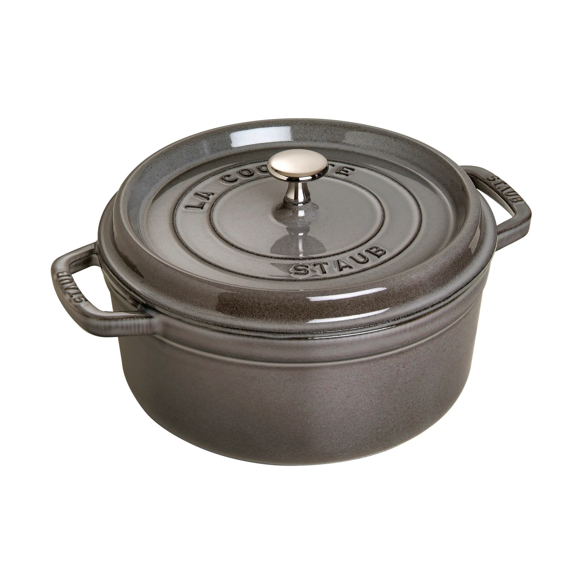 Staub La Cocotte ronde pan gietijzer 1,7 L., Grafietgrijs STAUB