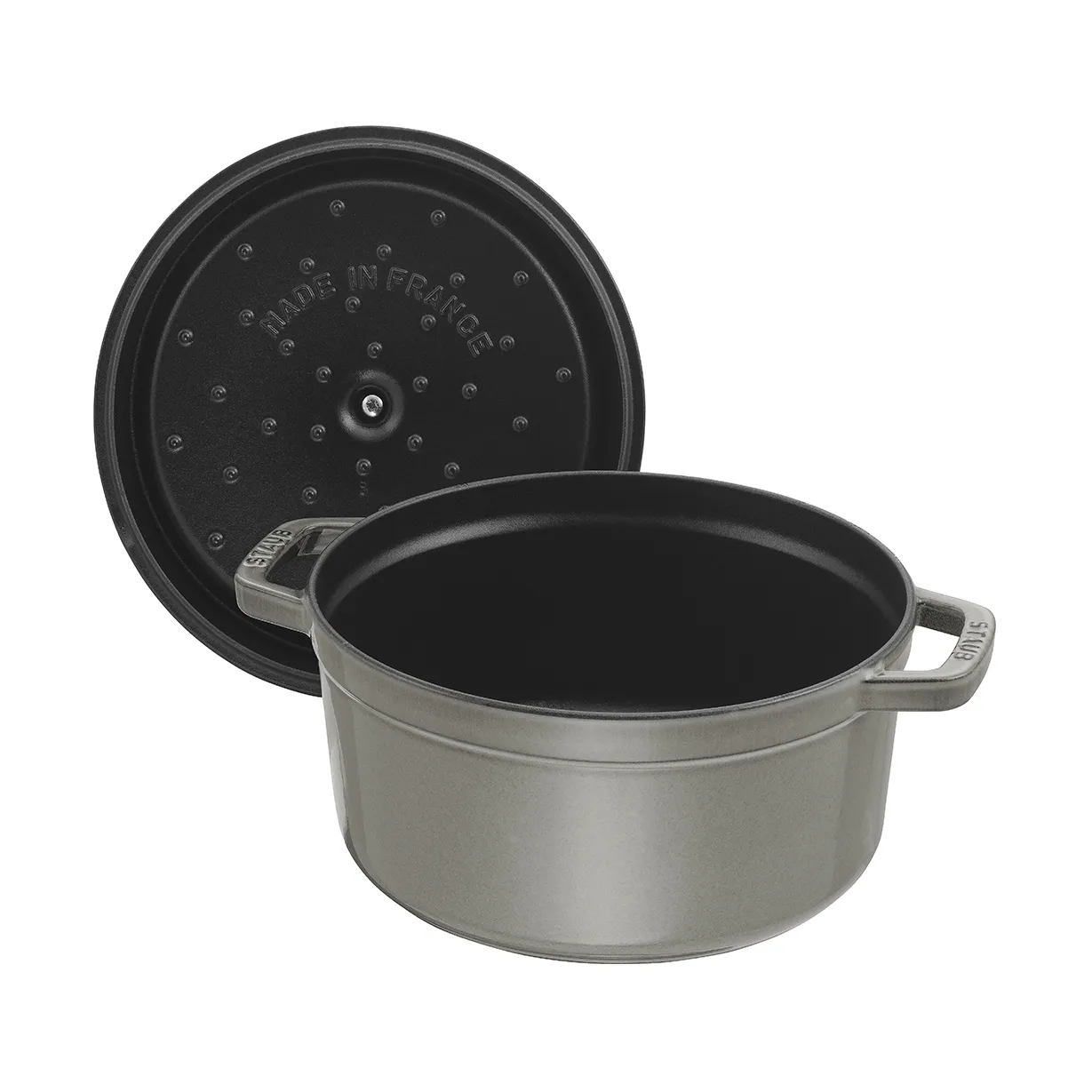 Staub La Cocotte ronde pan gietijzer 1,7 L., Grafietgrijs STAUB