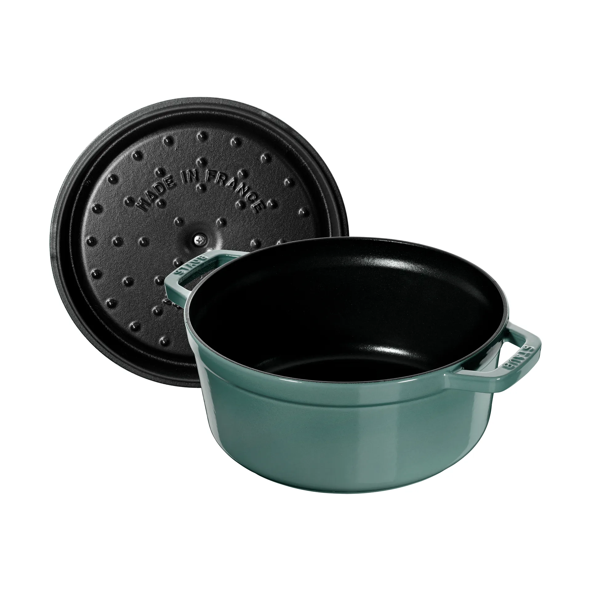 Staub La Cocotte ronde pan gietijzer 3,8 L, Eucalyptus hout STAUB
