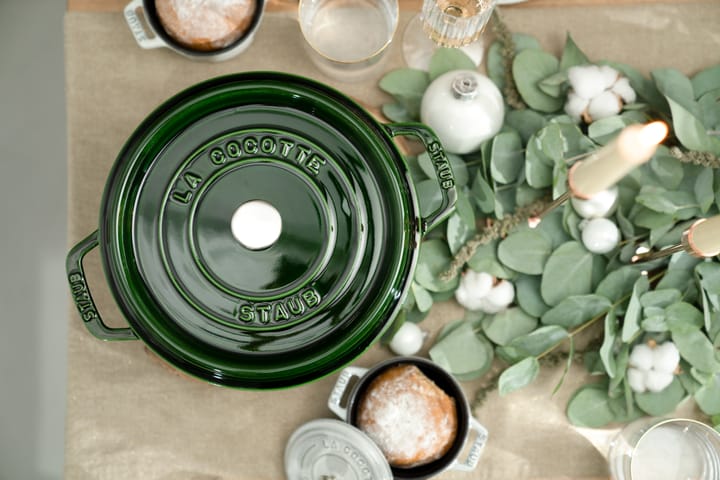 Staub La Cocotte ronde pan gietijzer 5,2 L, Basilicumgroen STAUB