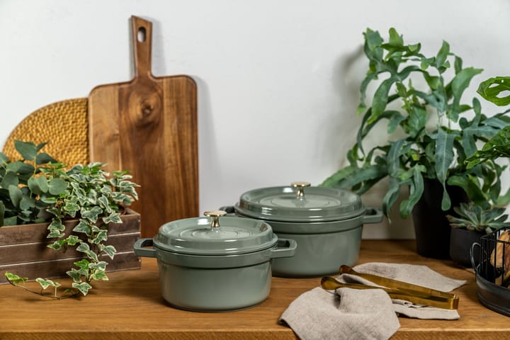 Staub La Cocotte ronde pan gietijzer 5,2 L, Eucalyptus hout STAUB