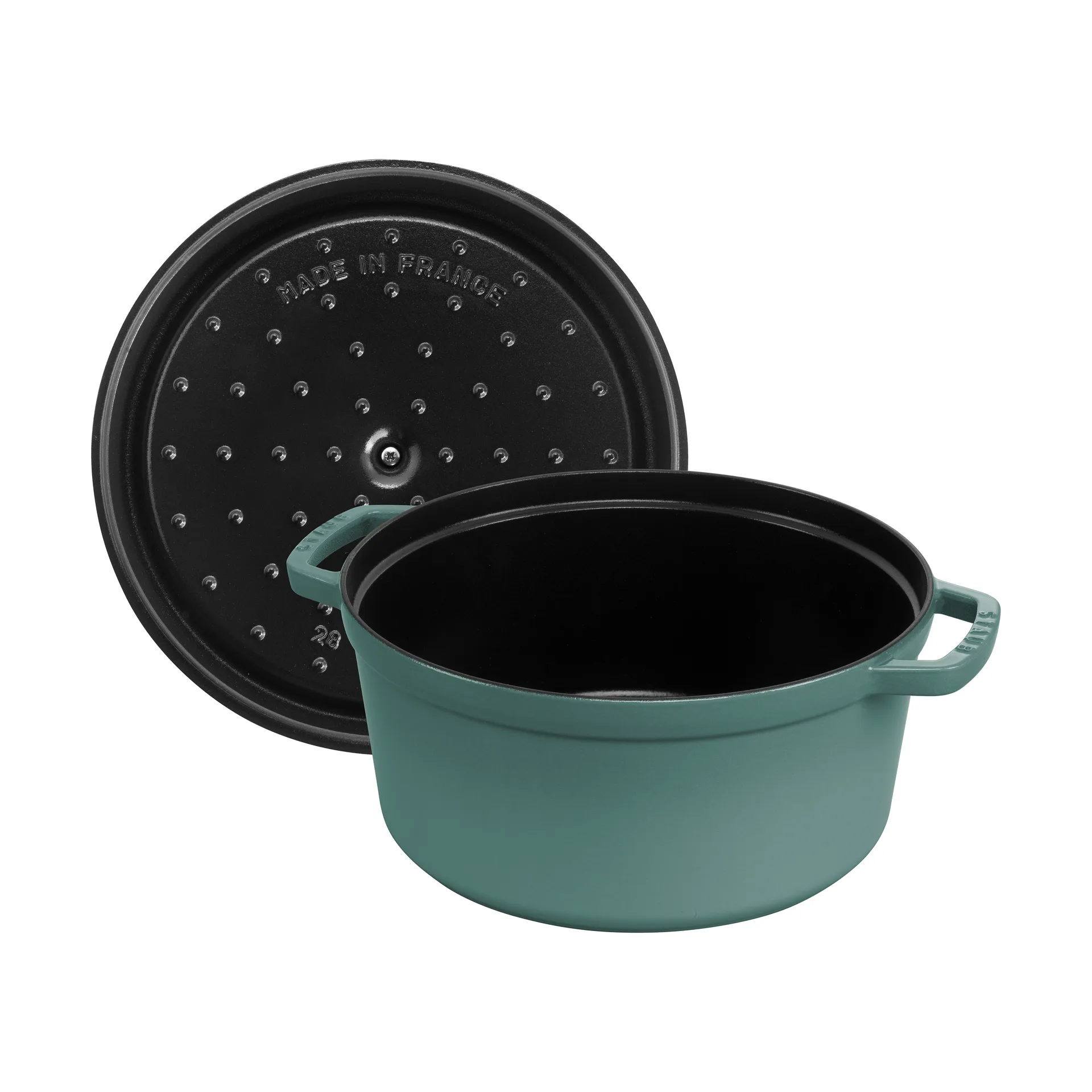 Staub La Cocotte ronde pan gietijzer 6,7 L, Eucalyptus hout STAUB