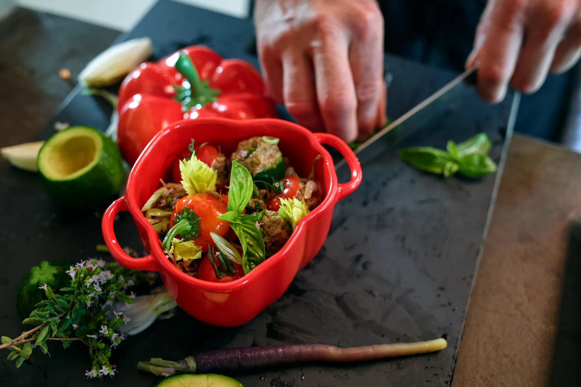 Staub mini cocotte paprika 0,47 L, Orange-rood STAUB