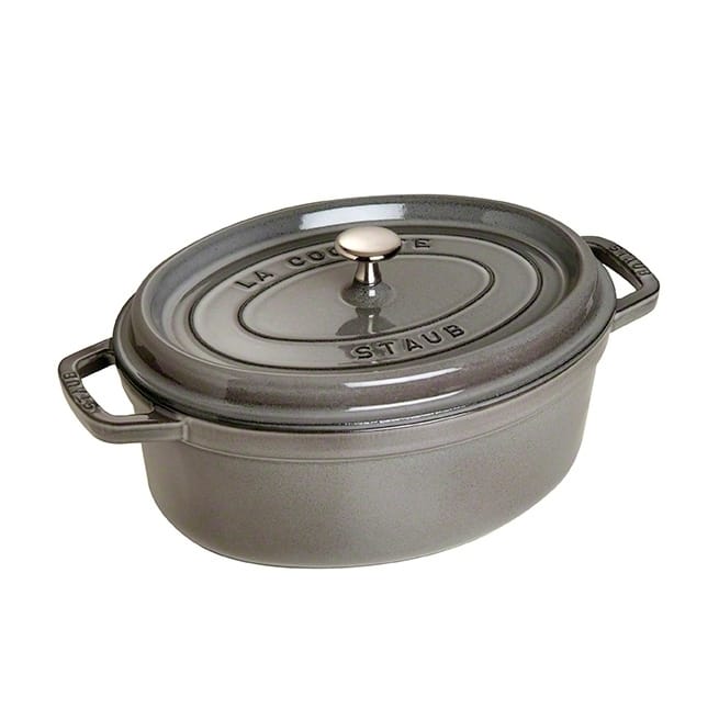 Staub ovale braadpan van gietijzer 4,2 l - grijs - STAUB