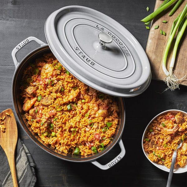 Staub ovale braadpan van gietijzer 4,2 l, grijs STAUB