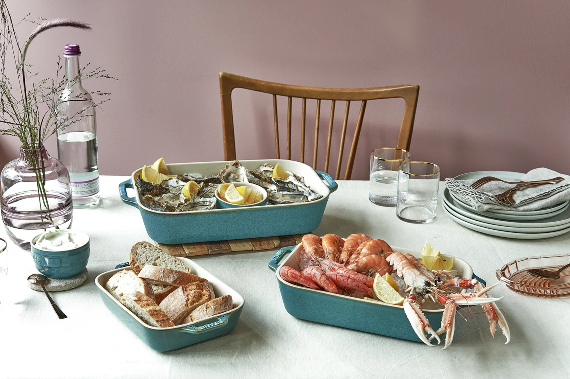 Staub ovenschaal 3-delig, Antiek turquoise STAUB