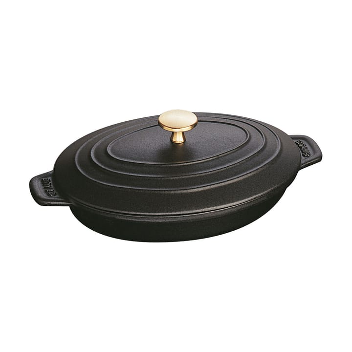 Staub ovenschaal gietijzer met deksel ovaal 23 cm - Zwart - STAUB