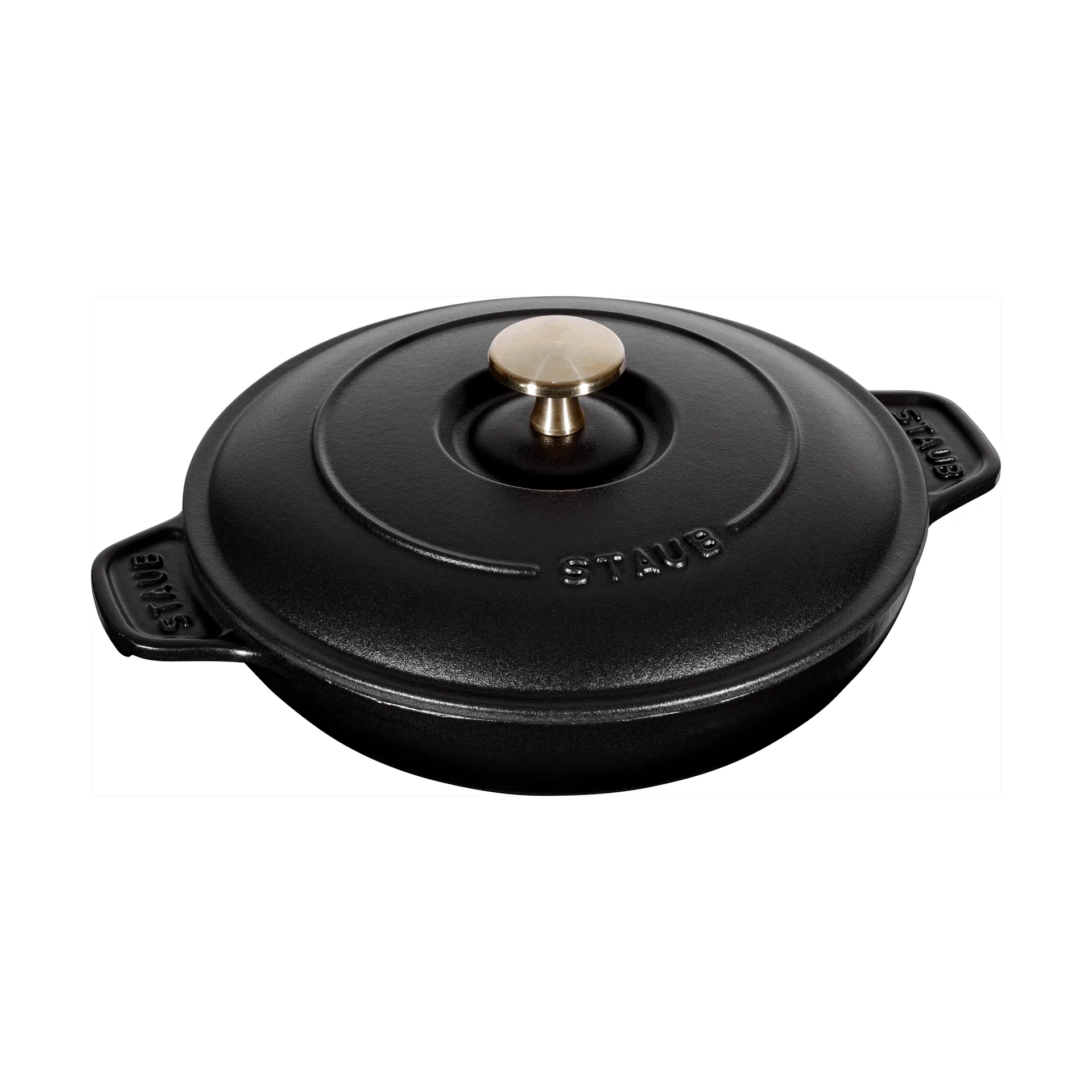 Staub ovenschaal gietijzer met deksel rond Ø20 cm, Zwart STAUB