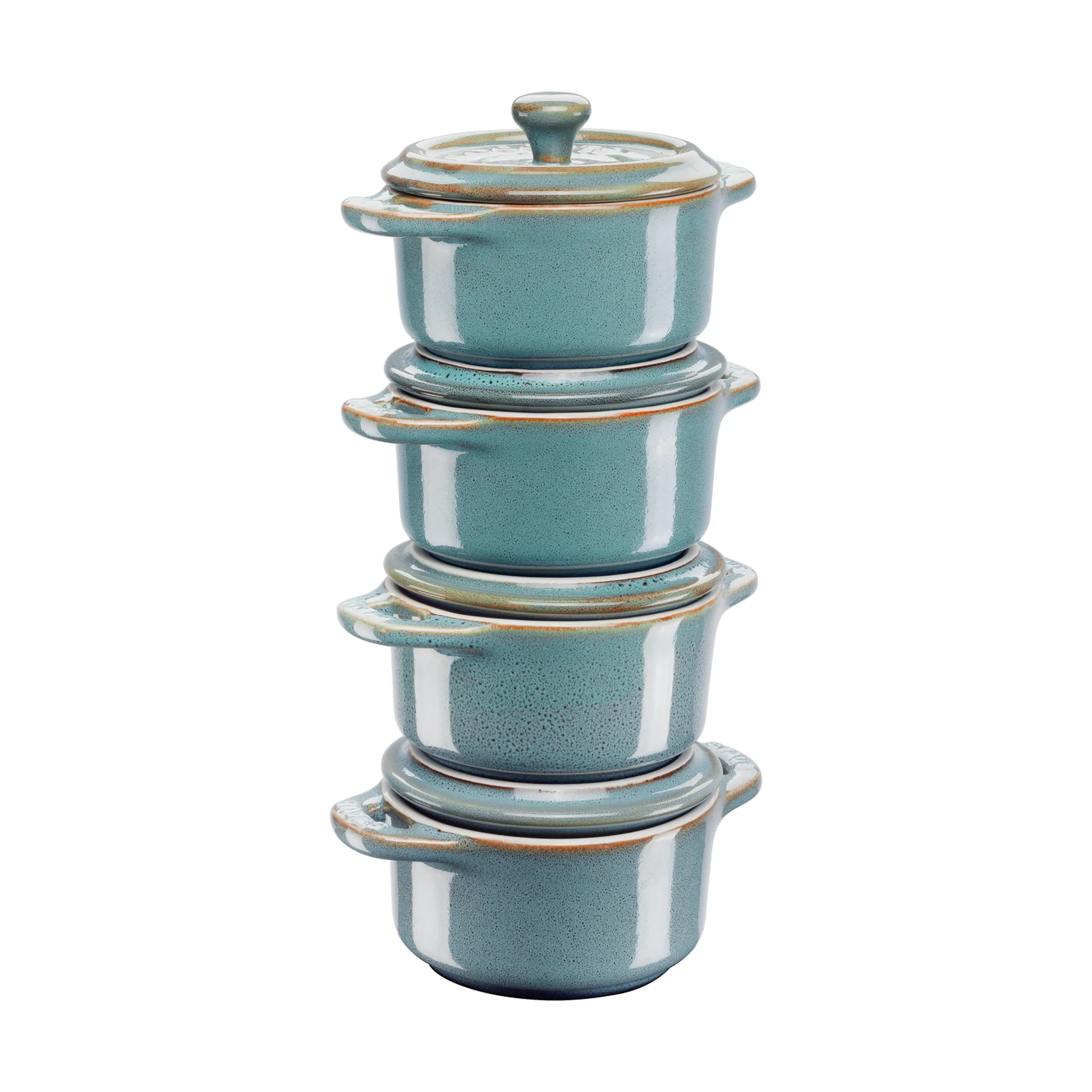 Staub pannenset mini Ø10 cm 4-pack, Antiek turquoise STAUB