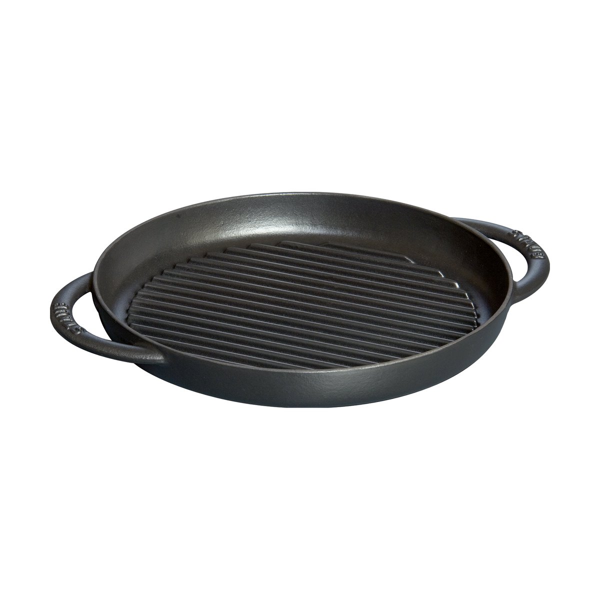 Staub Pure grillpan gietijzer rond zwart o26 cm | Scandinavisch Interieur | Grillpannen | Zwart