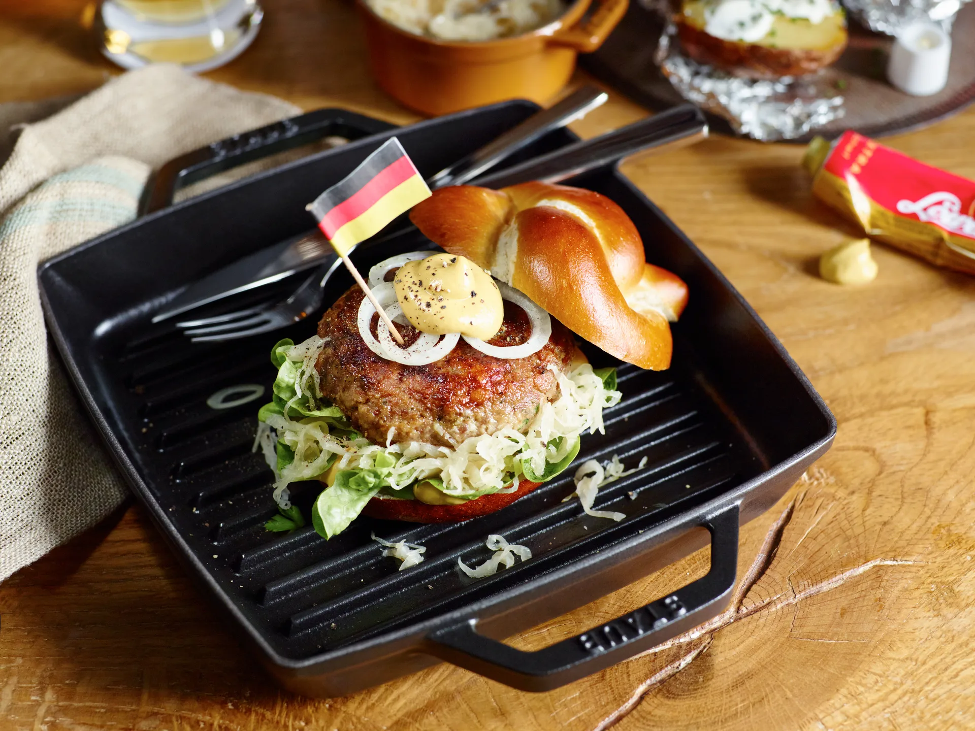 Staub Pure grillpan gietijzer vierkant zwart, 23 cm STAUB