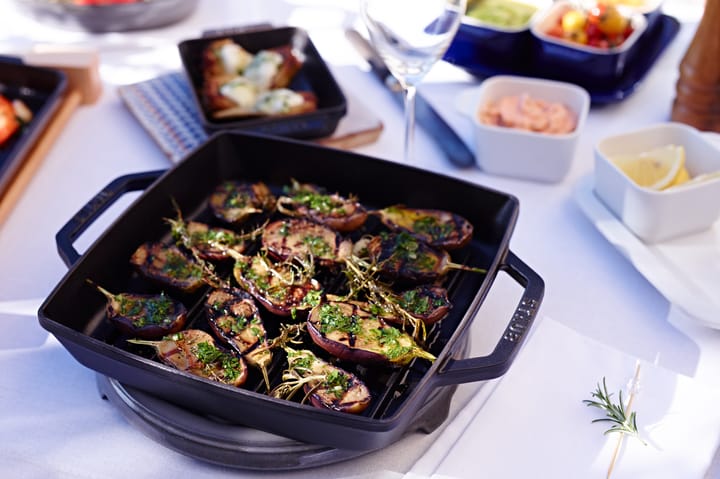 Staub Pure grillpan gietijzer vierkant zwart, 28 cm STAUB
