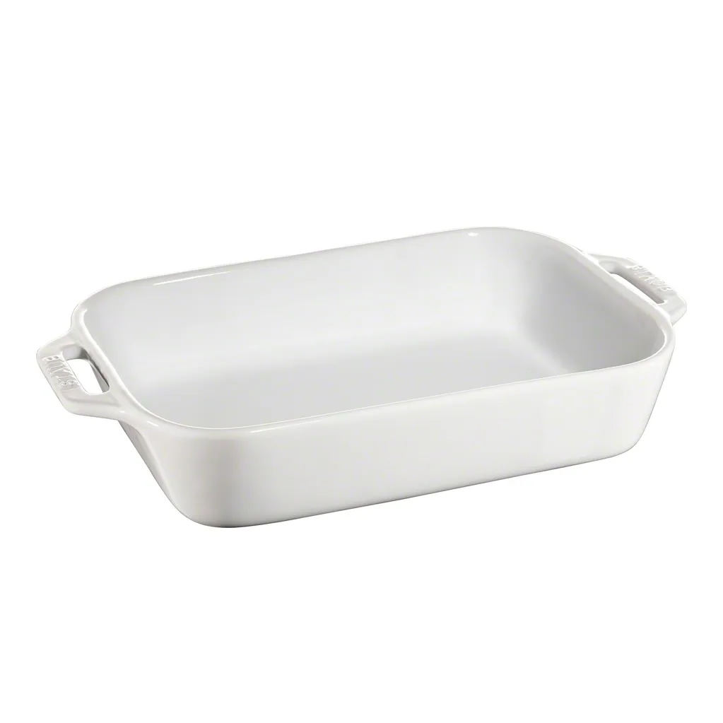 Staub rechthoekige ovenschaal 27 x 20 cm, wit STAUB