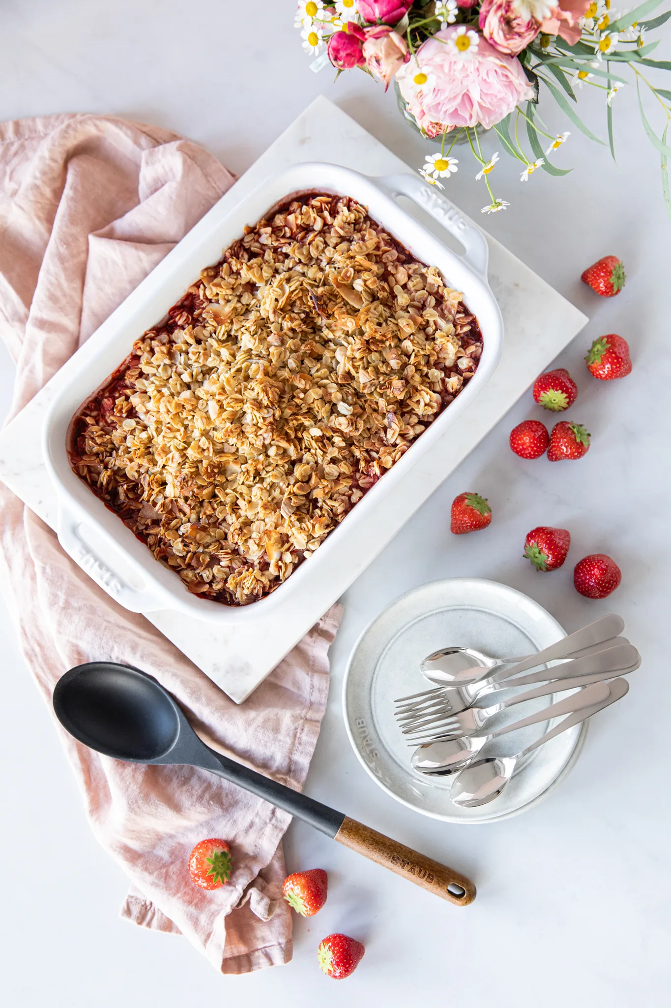 Staub rechthoekige ovenschaal 34 x 24 cm, wit STAUB