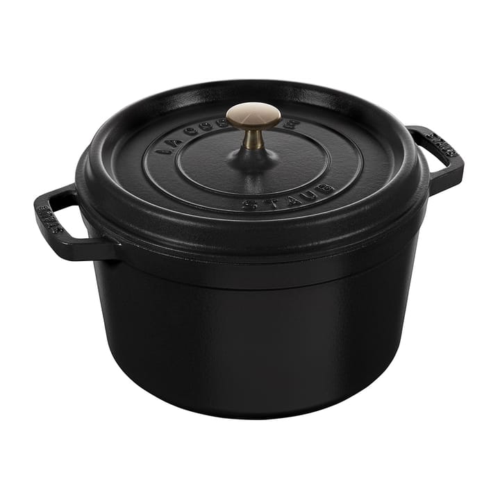 Staub ronde braadpan hoog model 4,8 L - Matzwart - STAUB