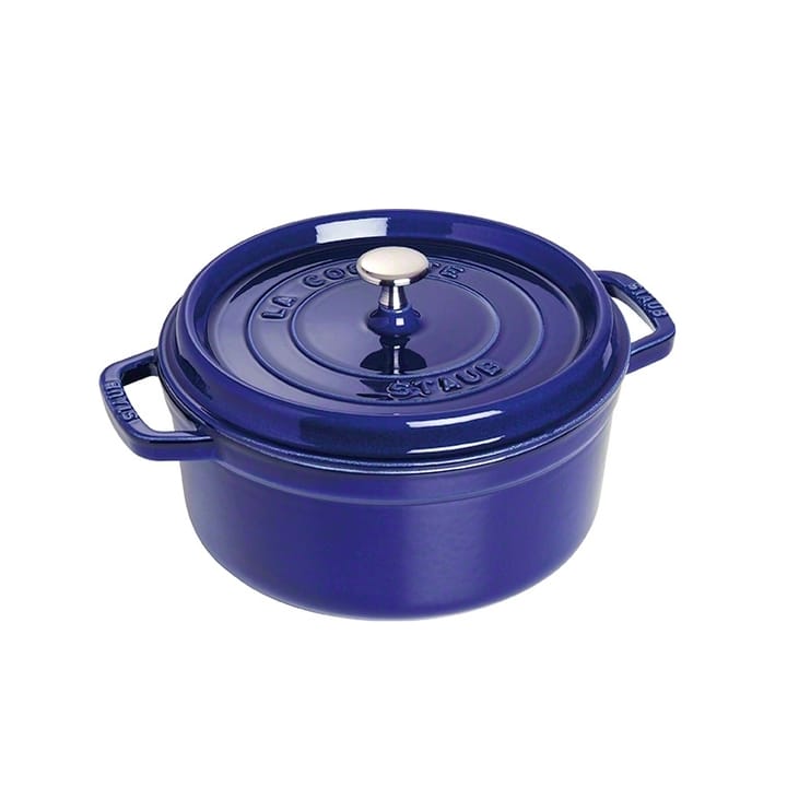 Staub ronde braadpan in gietijzer, drie lagen emaille 5,2 l - donkerblauw - STAUB