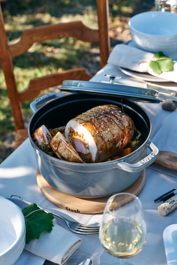 Staub ronde gietijzeren pan 3,8 l - grijs - STAUB