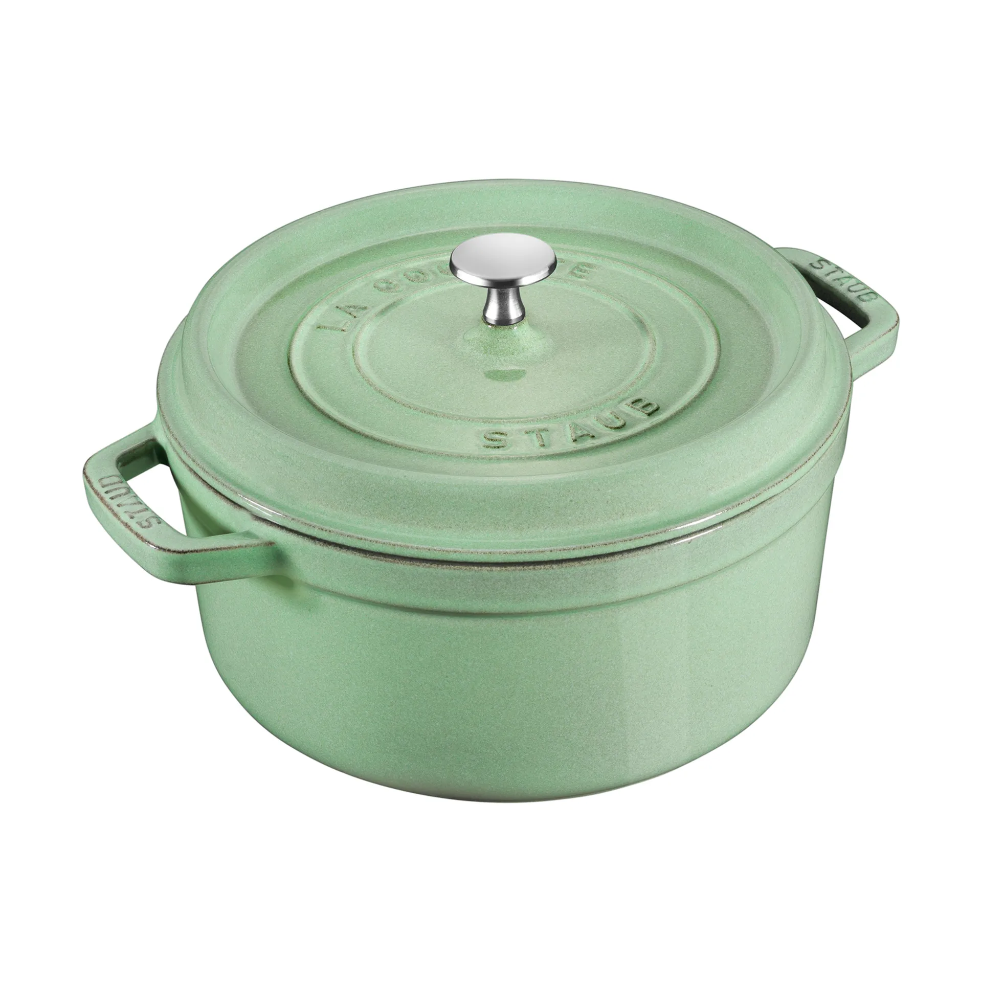 Staub ronde gietijzeren pan 3,8 l, Salie STAUB