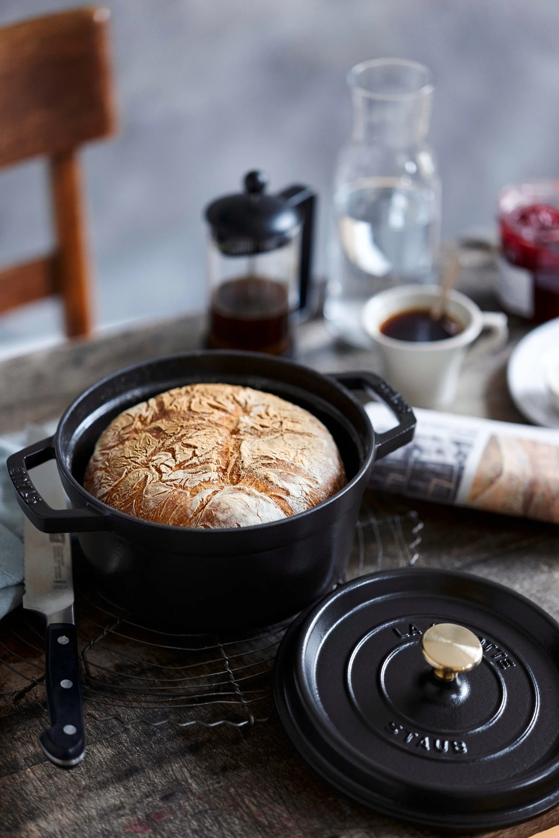 Staub ronde gietijzeren pan 3,8 l, zwart STAUB
