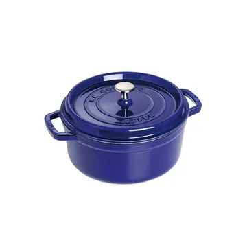 Staub ronde gietijzeren pan, drie lagen emaille 3,8 l - donkerblauw - STAUB