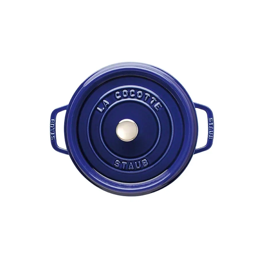Staub ronde gietijzeren pan, drie lagen emaille 3,8 l, donkerblauw STAUB